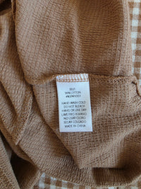 Brown Puff Sleeve Babydoll Dress (S)