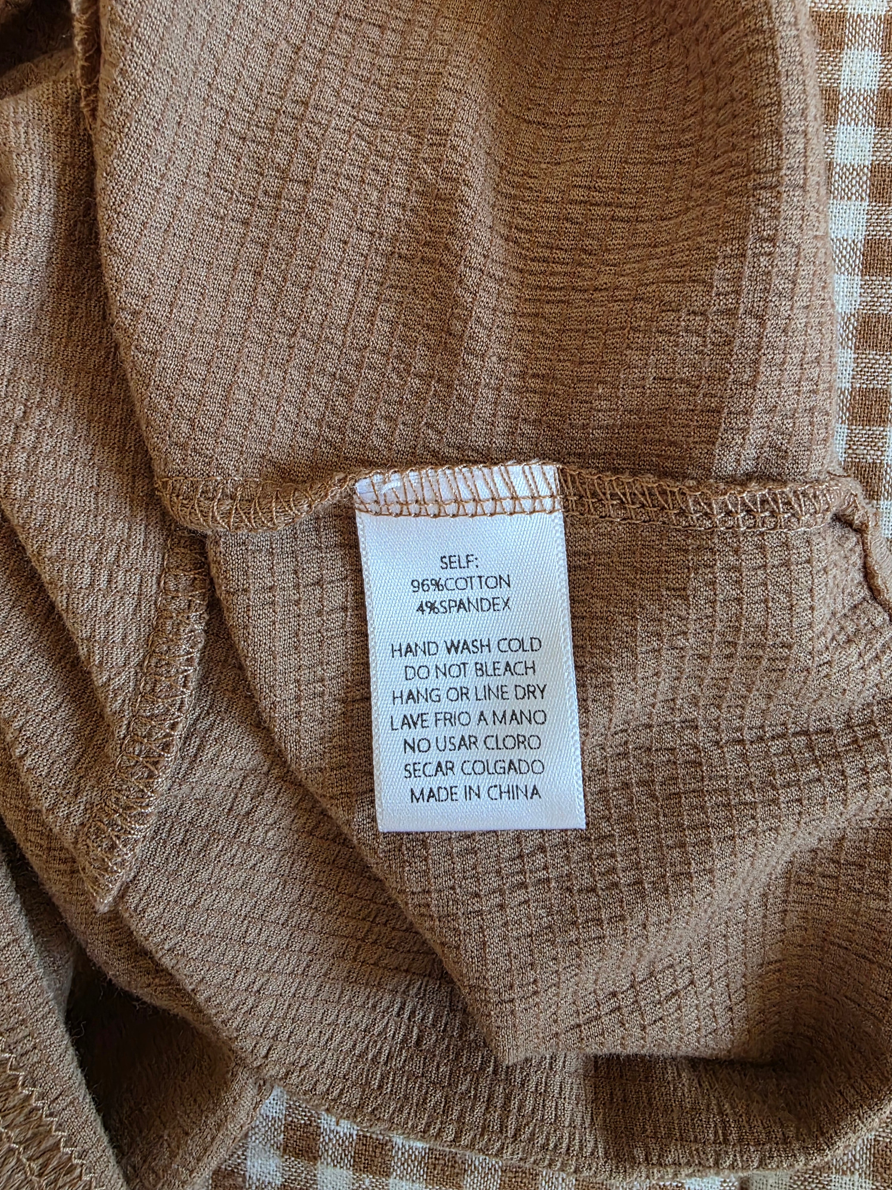 Brown Puff Sleeve Babydoll Dress (S)