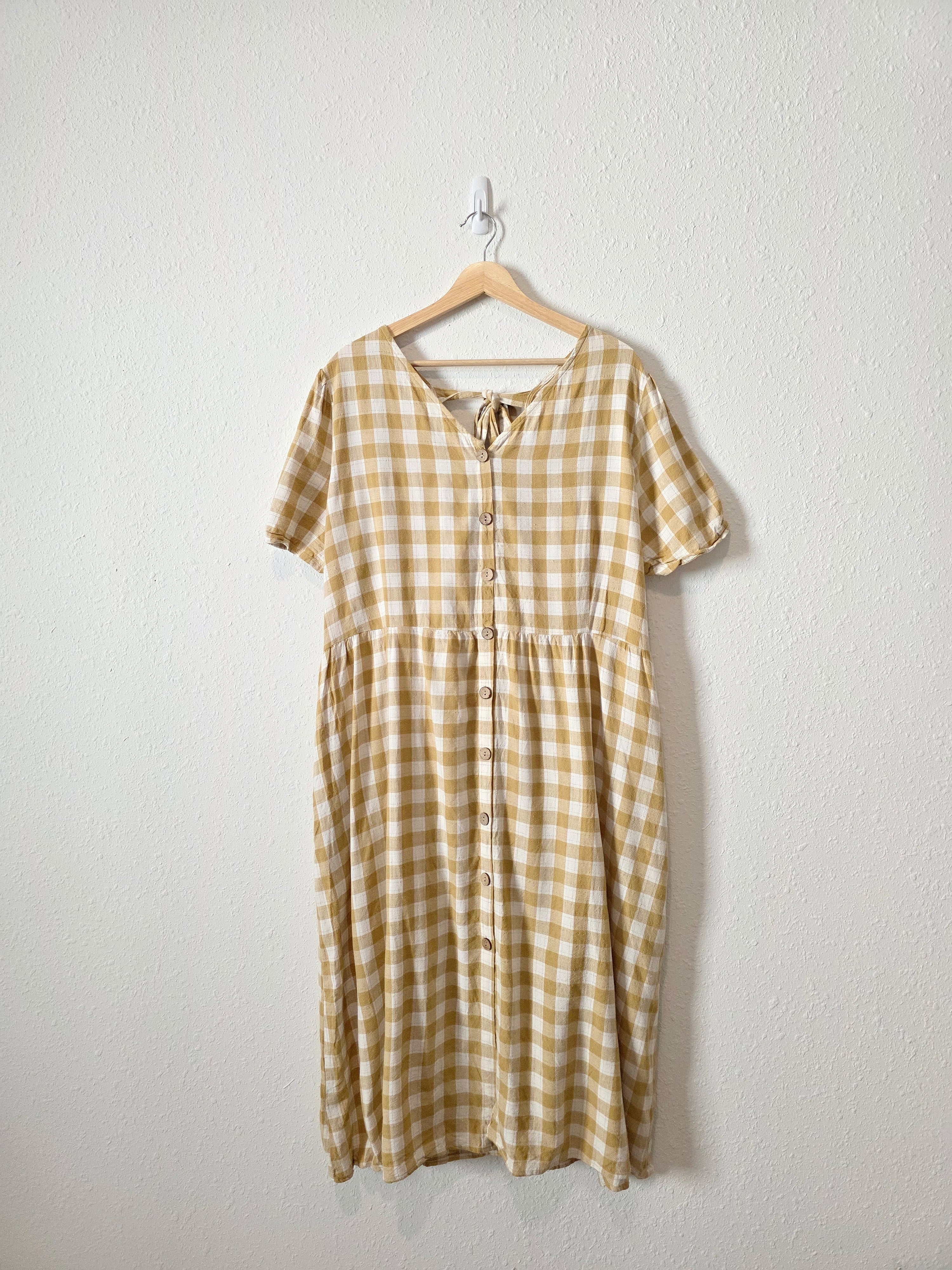 Hayden Mustard Cotton Midi Dress (2X)