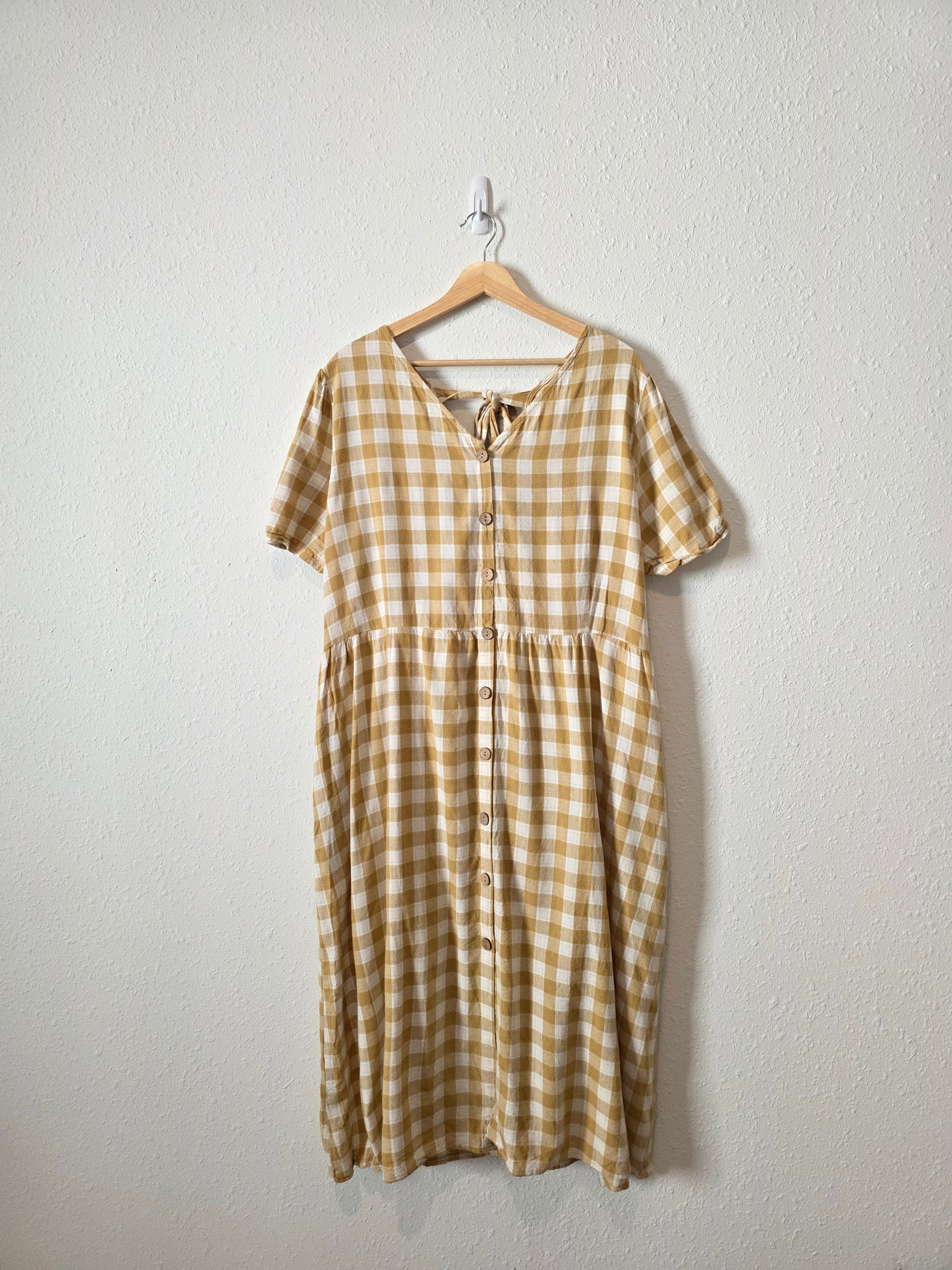 Hayden Mustard Cotton Midi Dress (2X)
