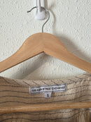 Linen Blend Striped Boxy Tee (S)