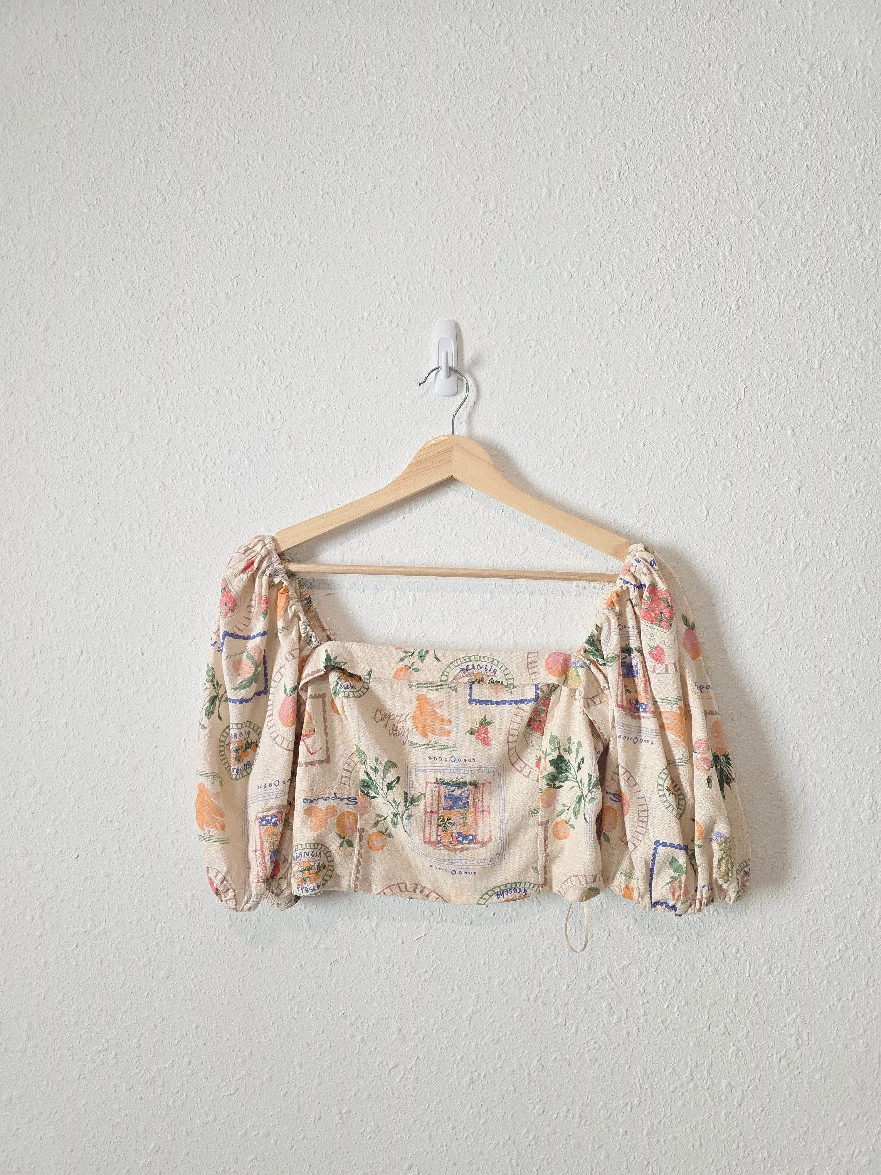 Abercrombie Linen Blend Printed Top (XS)