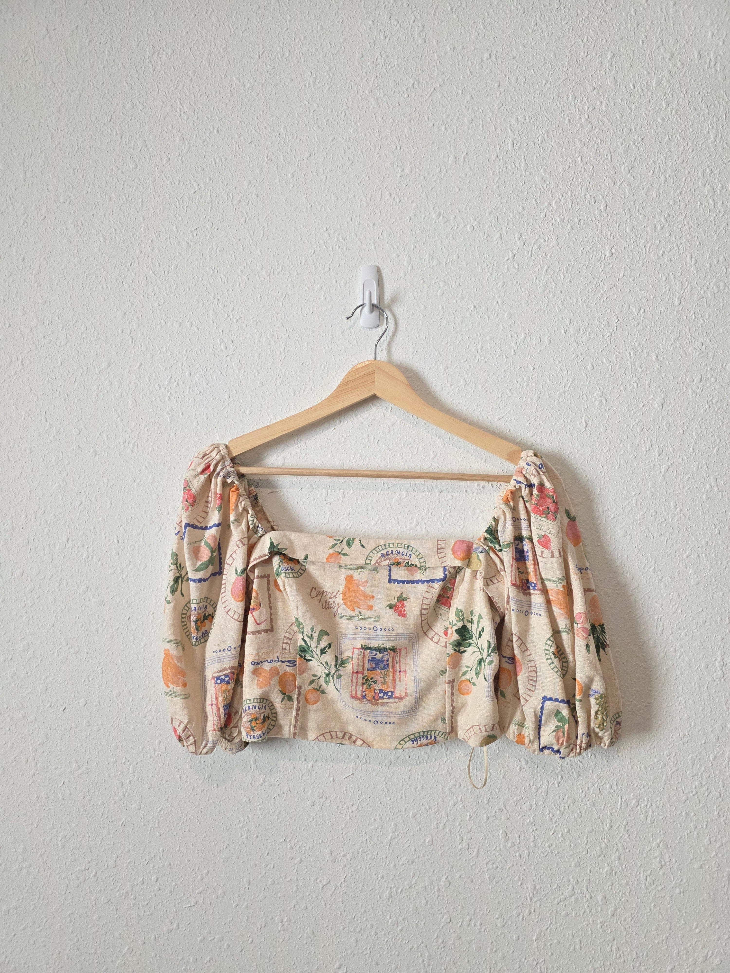 Abercrombie Linen Blend Printed Top (XS)
