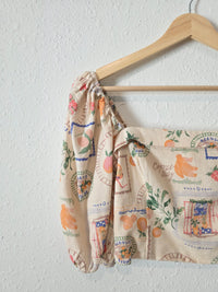 Abercrombie Linen Blend Printed Top (XS)
