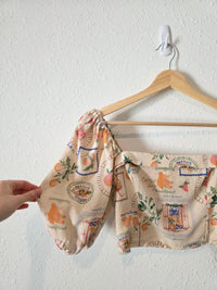 Abercrombie Linen Blend Printed Top (XS)