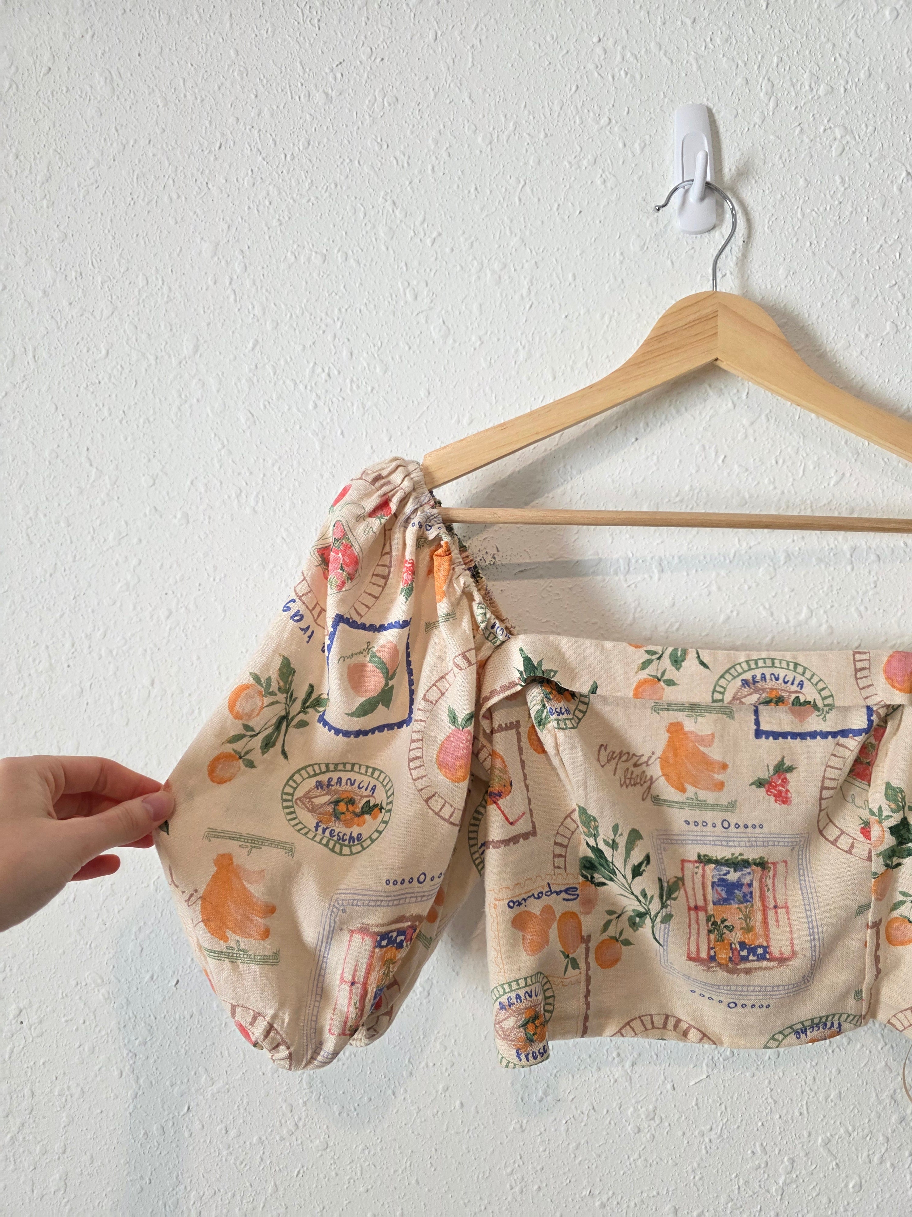 Abercrombie Linen Blend Printed Top (XS)