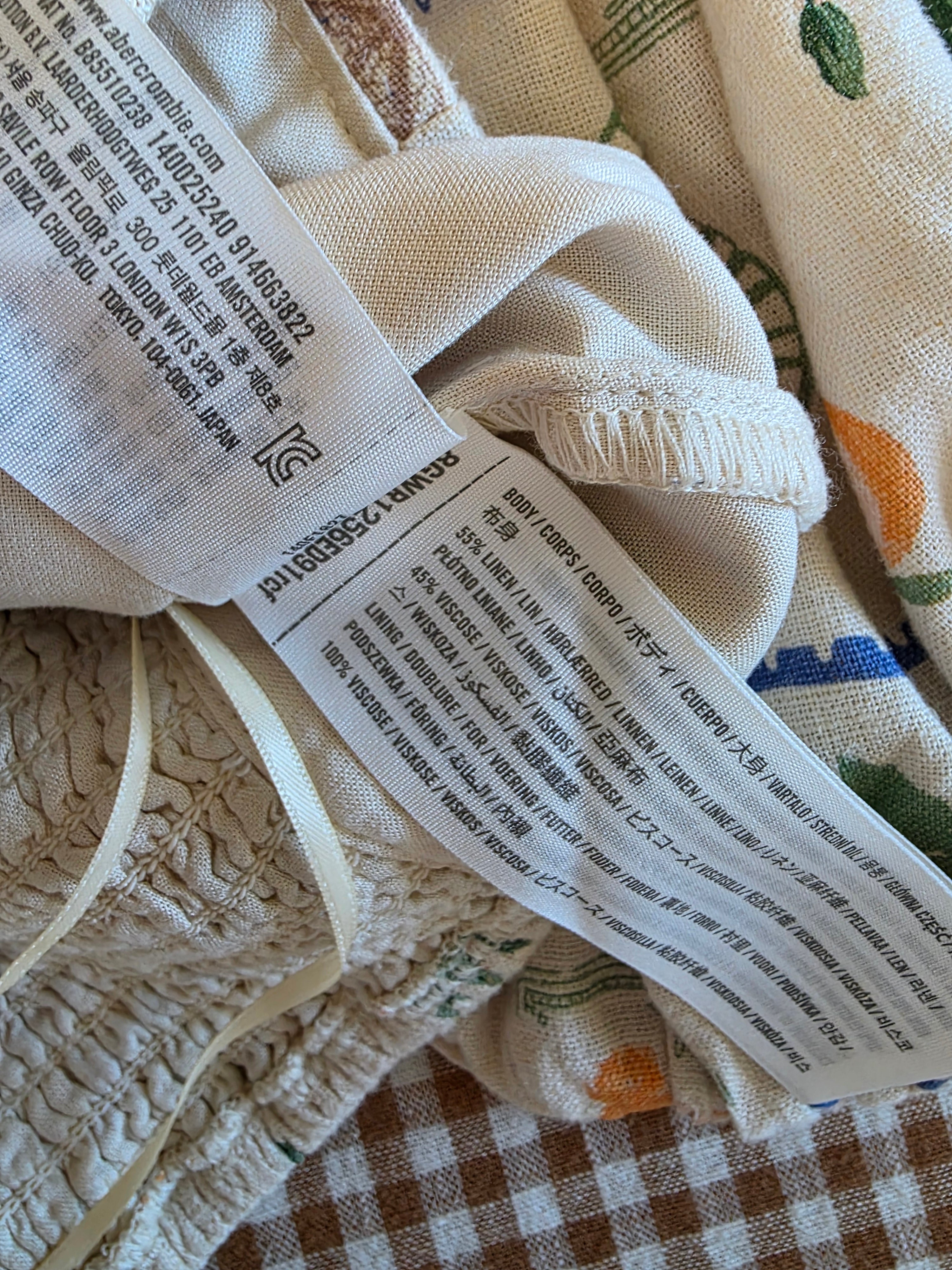 Abercrombie Linen Blend Printed Top (XS)