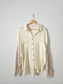 POL Oversized Gauze Button Up (S)