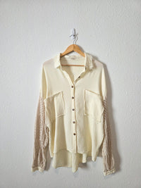 POL Oversized Gauze Button Up (S)