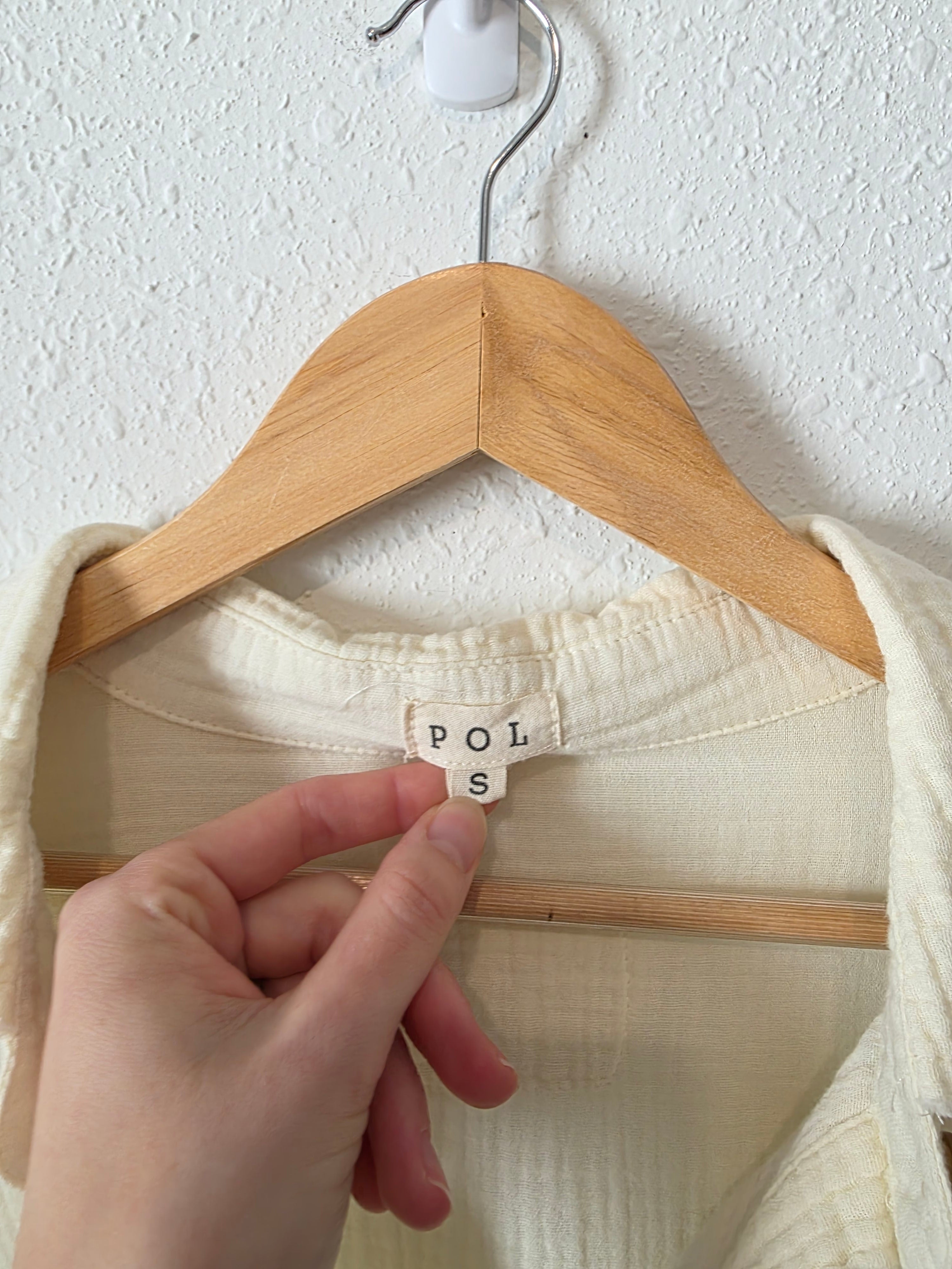 POL Oversized Gauze Button Up (S)