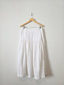 White Cotton Midi Skirt (L)