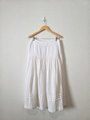 White Cotton Midi Skirt (L)