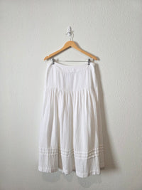 White Cotton Midi Skirt (L)