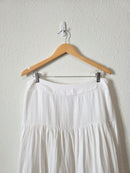 White Cotton Midi Skirt (L)