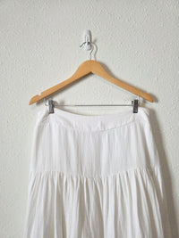 White Cotton Midi Skirt (L)