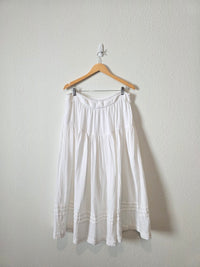 White Cotton Midi Skirt (L)