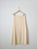 Vintage Cream Lace Maxi Skirt (L)