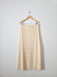 Vintage Cream Lace Maxi Skirt (L)