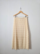 Vintage Cream Lace Maxi Skirt (L)