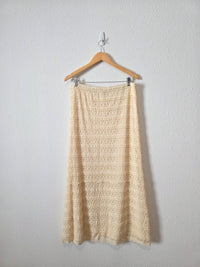 Vintage Cream Lace Maxi Skirt (L)