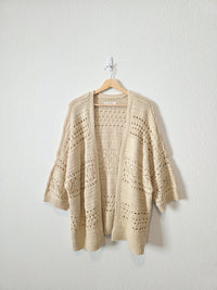 Cotton Blend Crochet Cardigan (M)