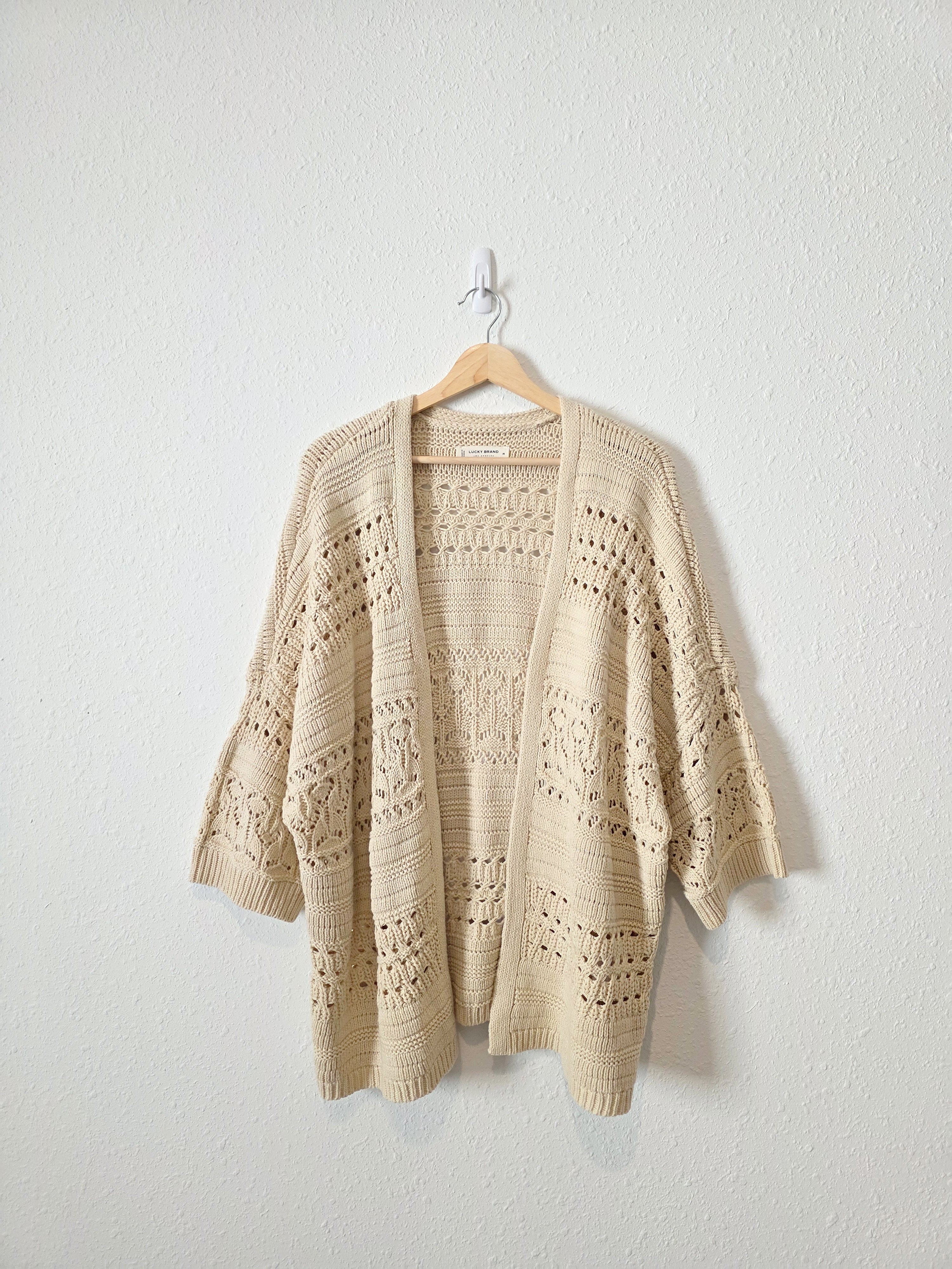 Cotton Blend Crochet Cardigan (M)