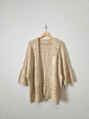 Cotton Blend Crochet Cardigan (M)