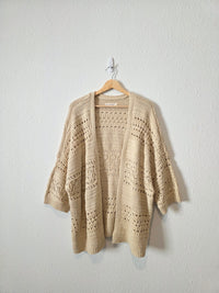Cotton Blend Crochet Cardigan (M)