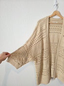 Cotton Blend Crochet Cardigan (M)