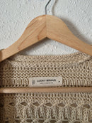 Cotton Blend Crochet Cardigan (M)