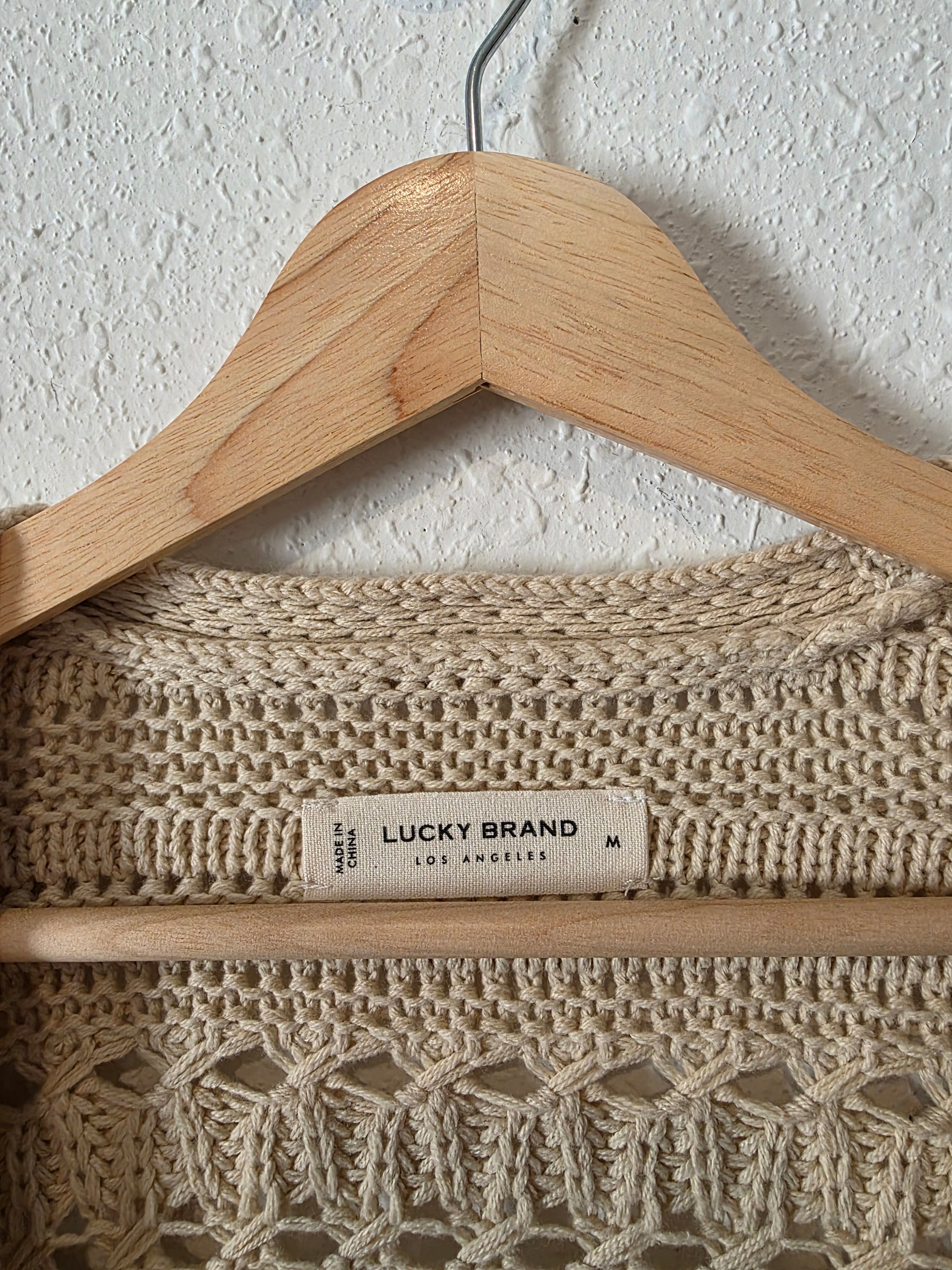 Cotton Blend Crochet Cardigan (M)