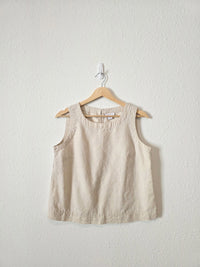 Oat Linen Cotton Boxy Tank (XS)