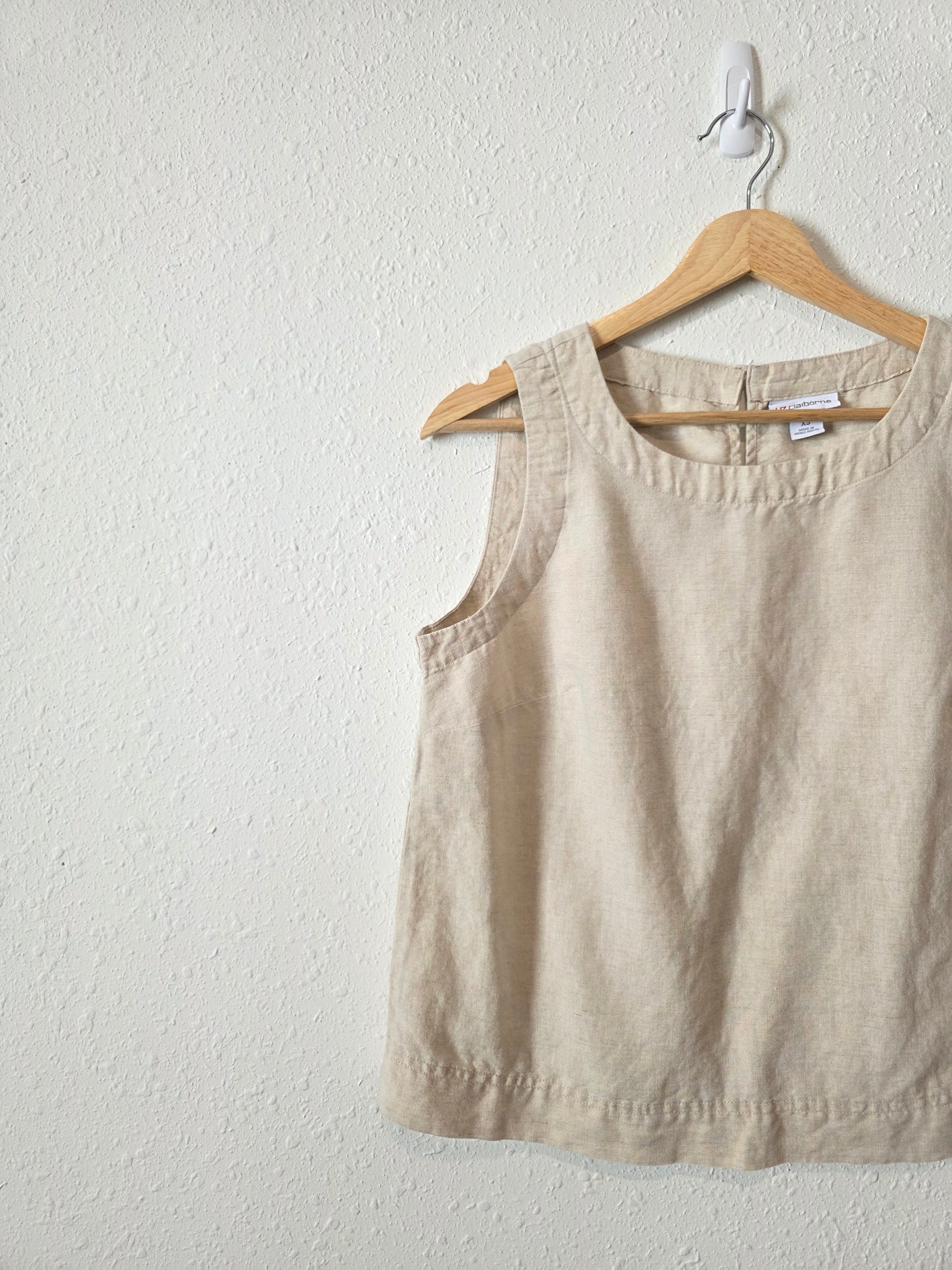 Oat Linen Cotton Boxy Tank (XS)