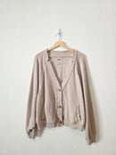 Aerie Taupe Fleece Cardigan (XXL)