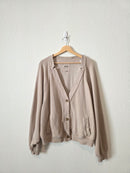 Aerie Taupe Fleece Cardigan (XXL)