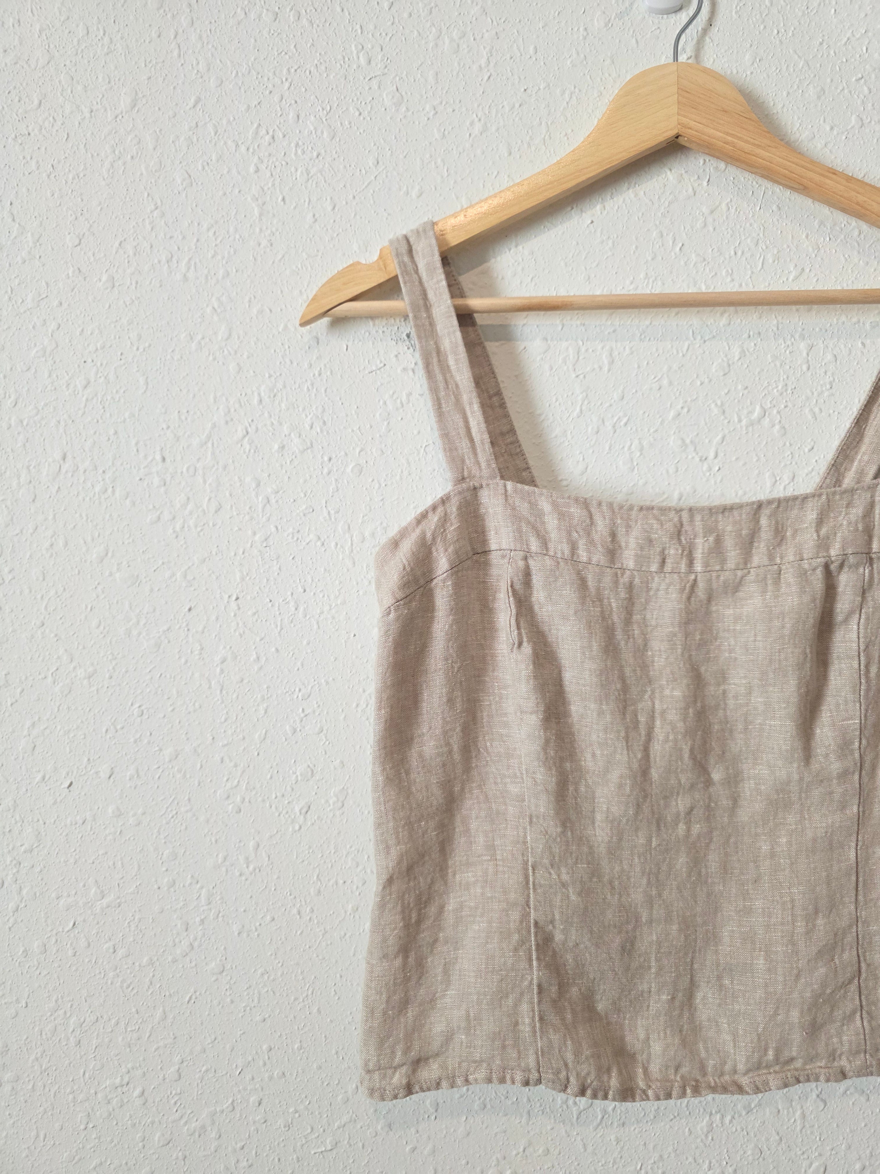 Quince Linen Square Neck Tank (S)