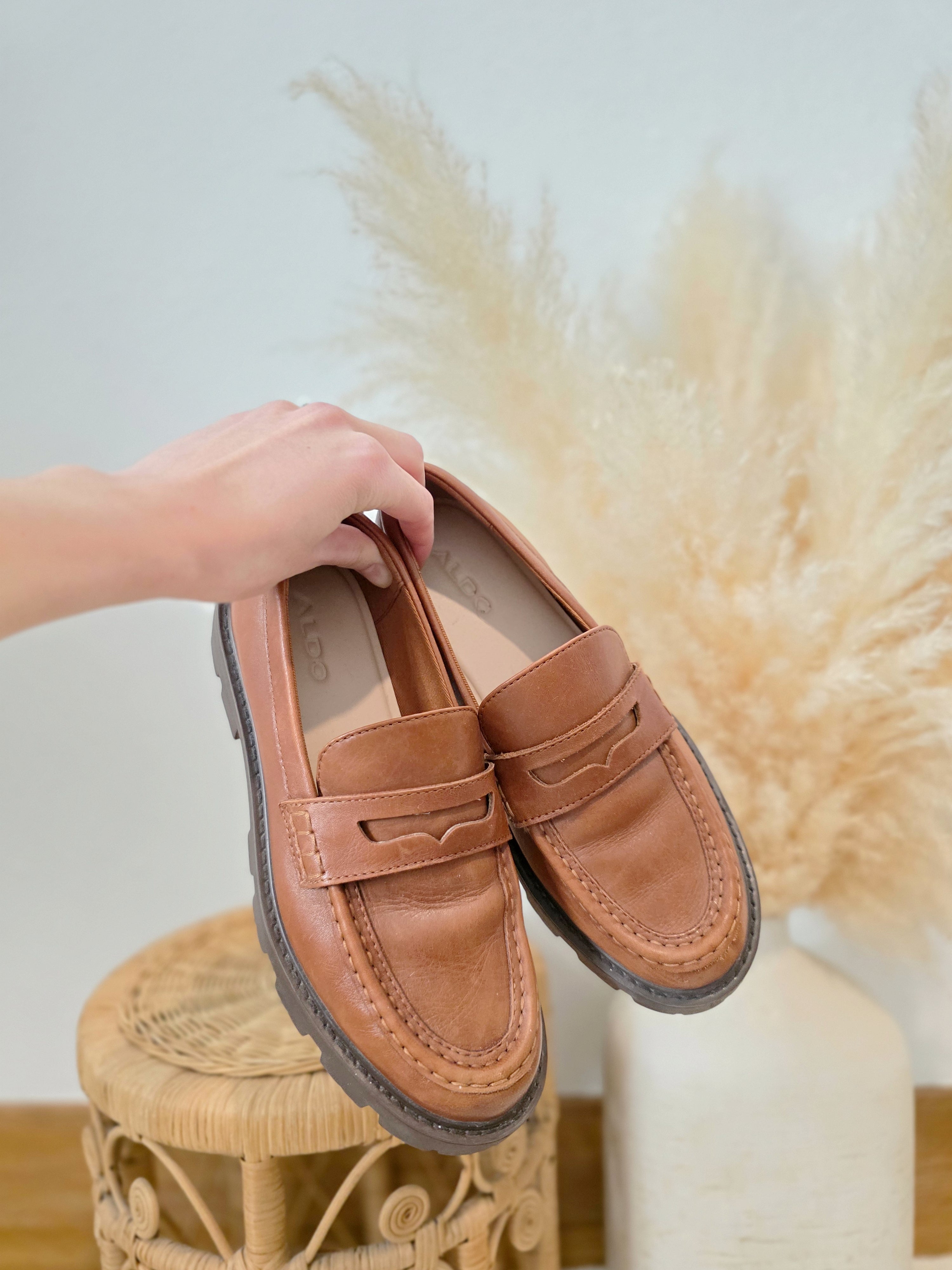 Aldo Brown Leather Loafers (8)