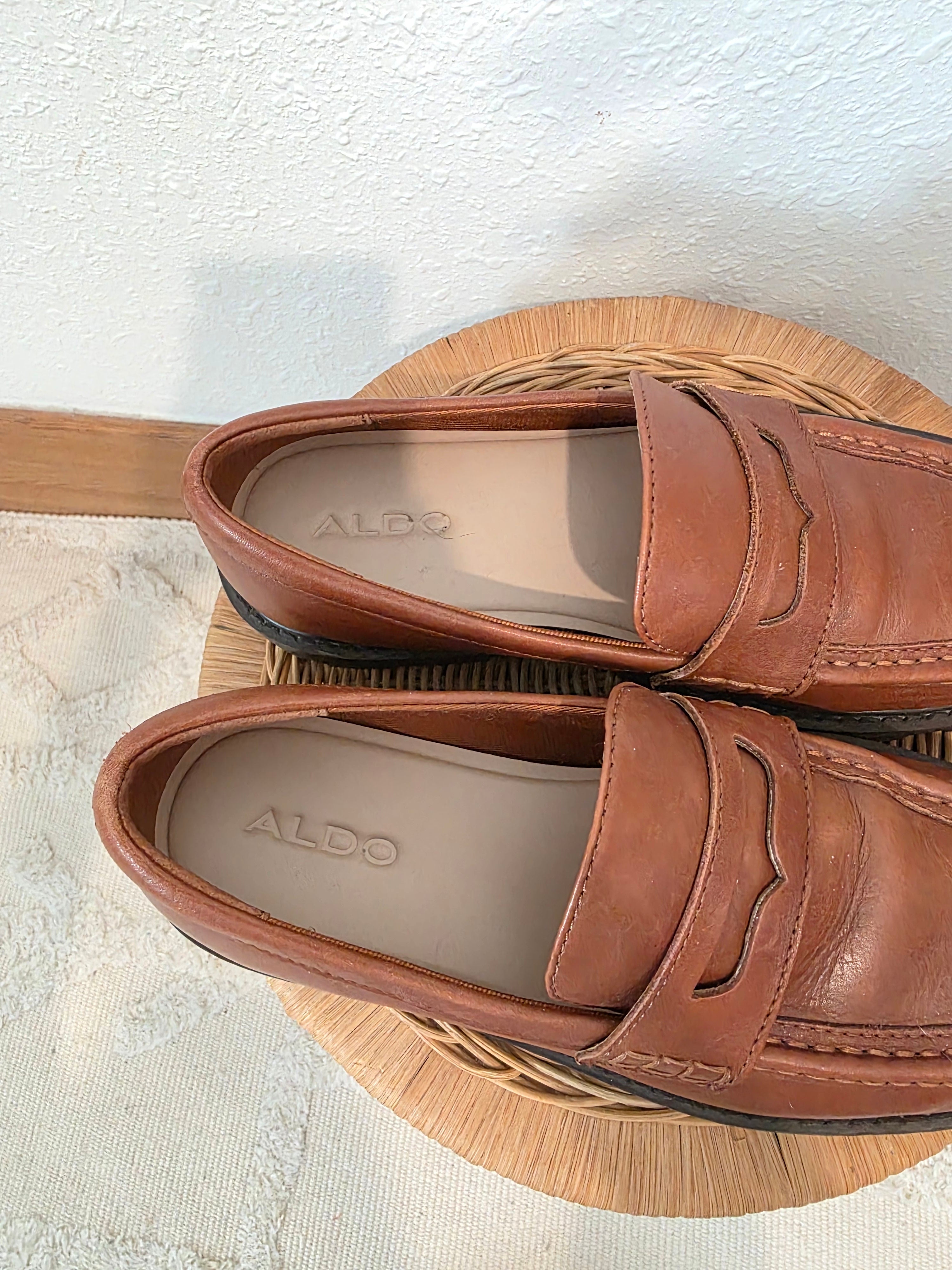 Aldo Brown Leather Loafers (8)