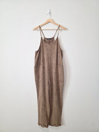 Brown Straight Jumpsuit Overalls (M)