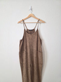 Brown Straight Jumpsuit Overalls (M)