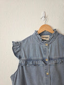 Savanna Jane Denim Button Up Top (1X)