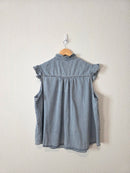 Savanna Jane Denim Button Up Top (1X)