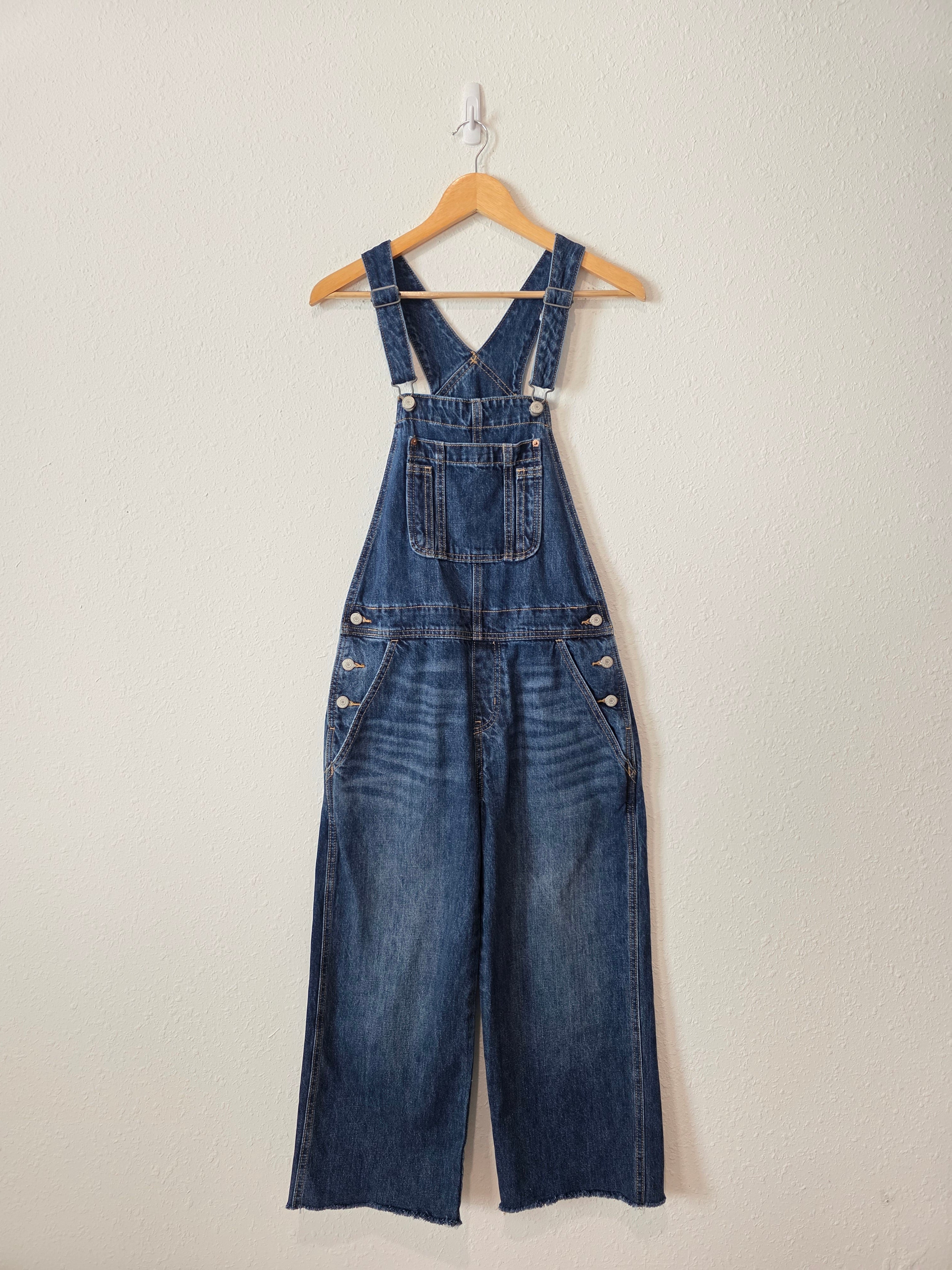 Wide Leg Denim Overalls (2)