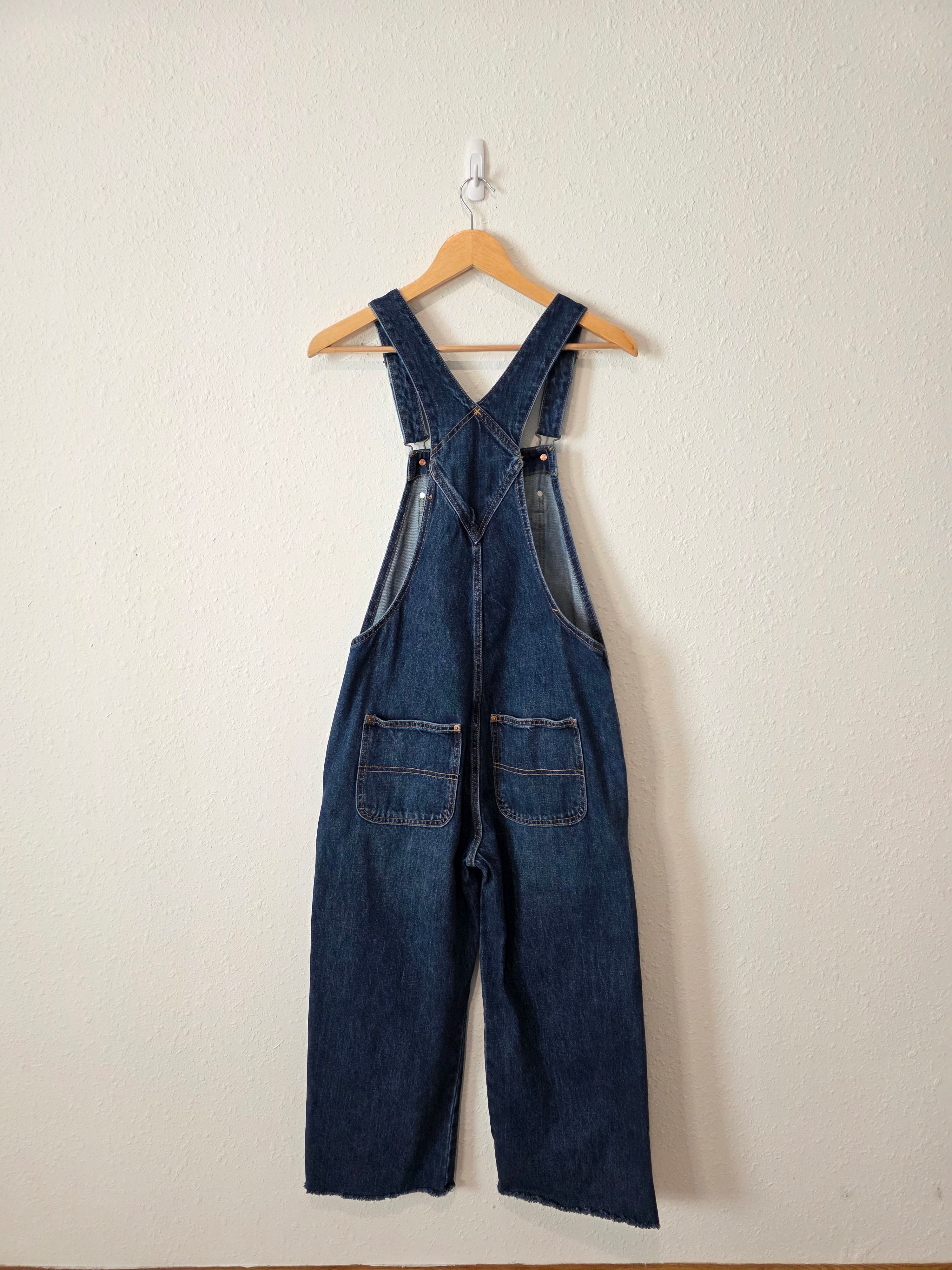 Wide Leg Denim Overalls (2)