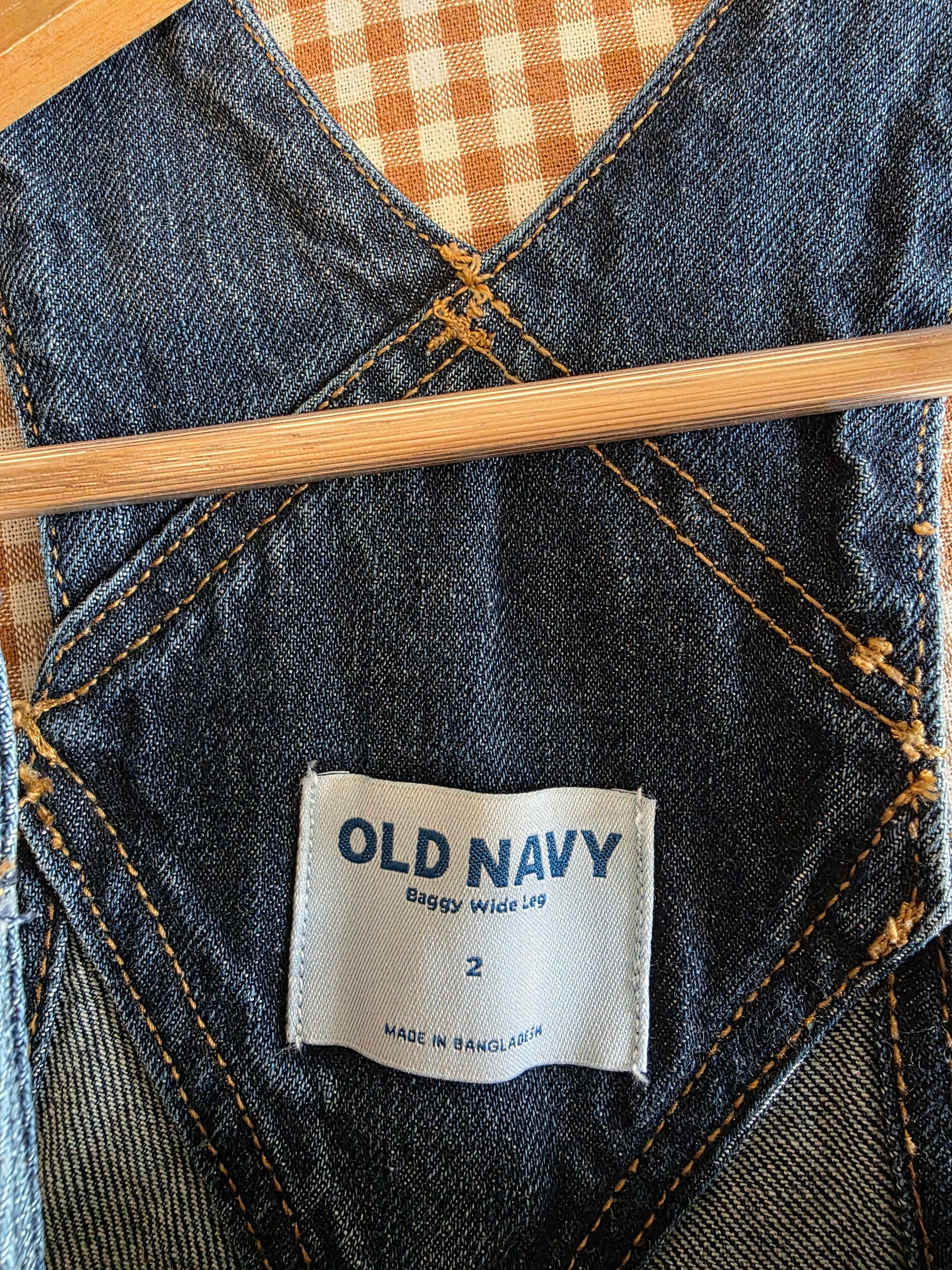 Wide Leg Denim Overalls (2)