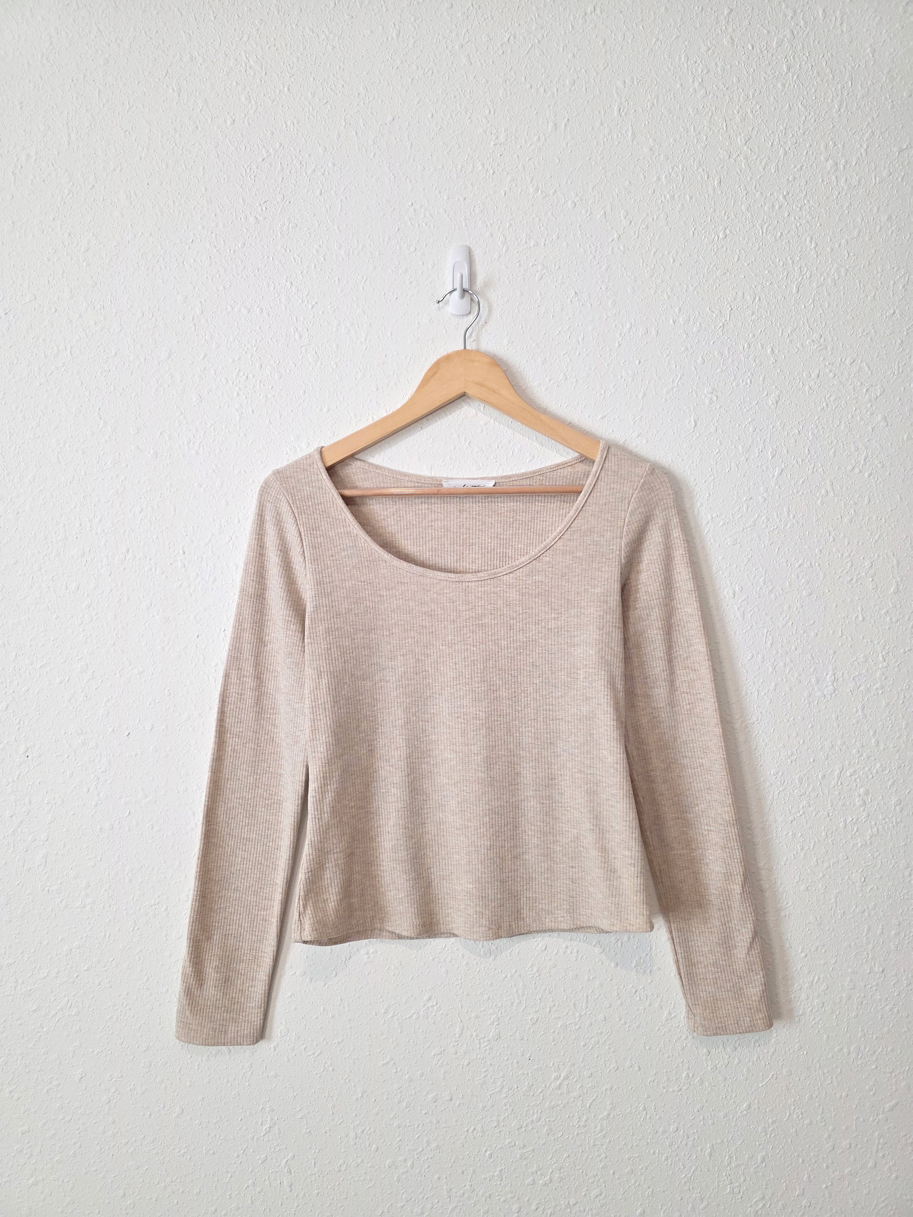 Carly Jean Ribbed Long Sleeve Top (S)