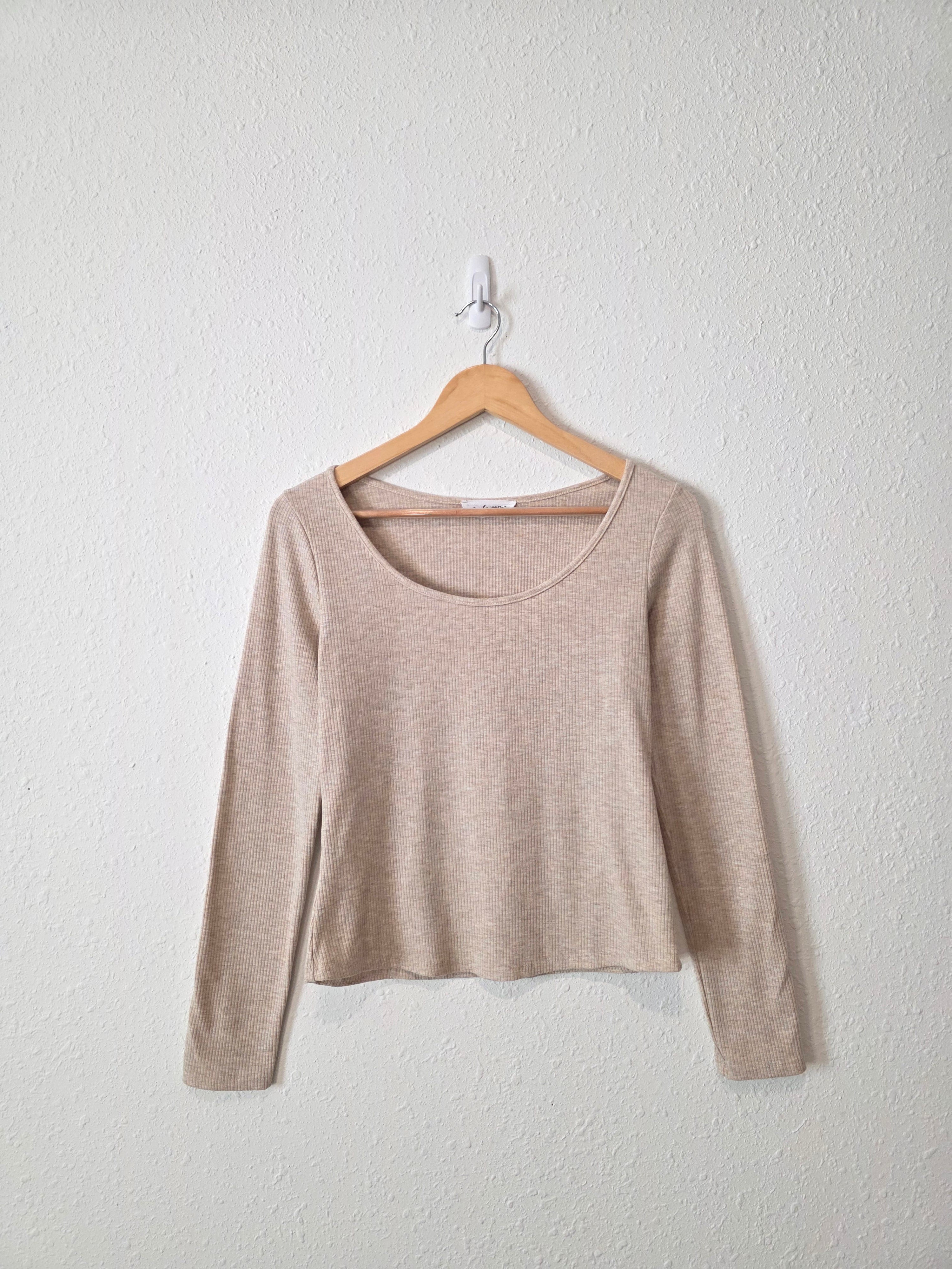 Carly Jean Ribbed Long Sleeve Top (S)