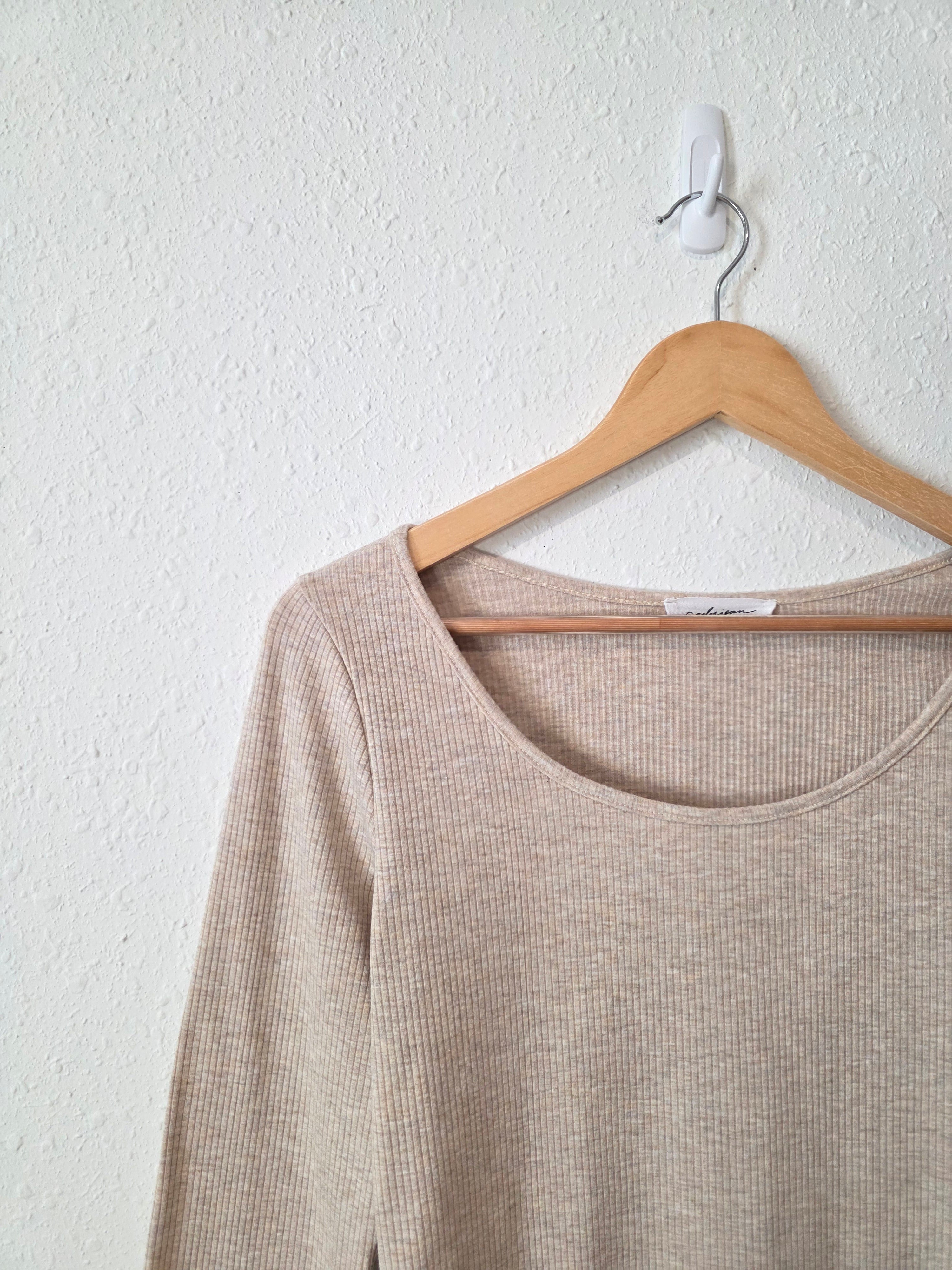 Carly Jean Ribbed Long Sleeve Top (S)