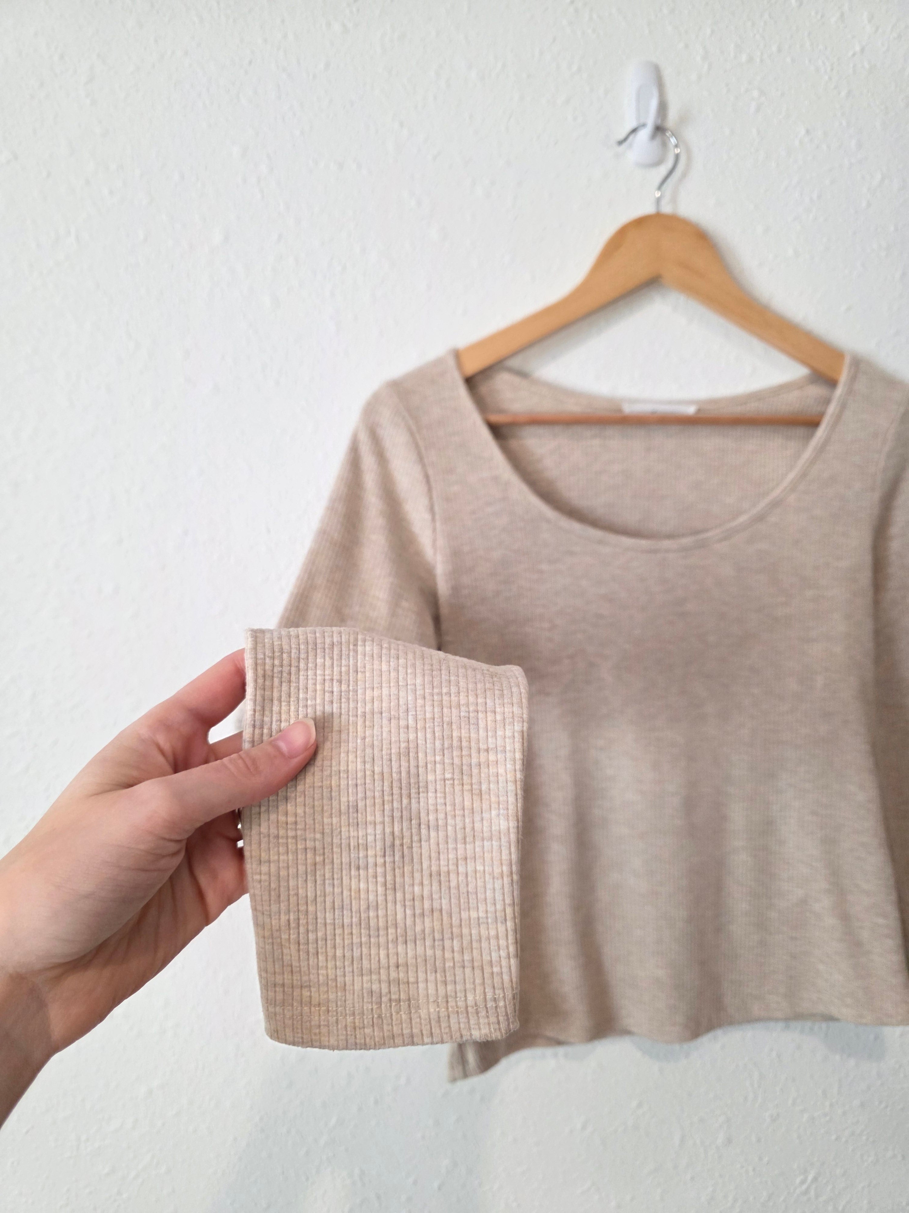 Carly Jean Ribbed Long Sleeve Top (S)