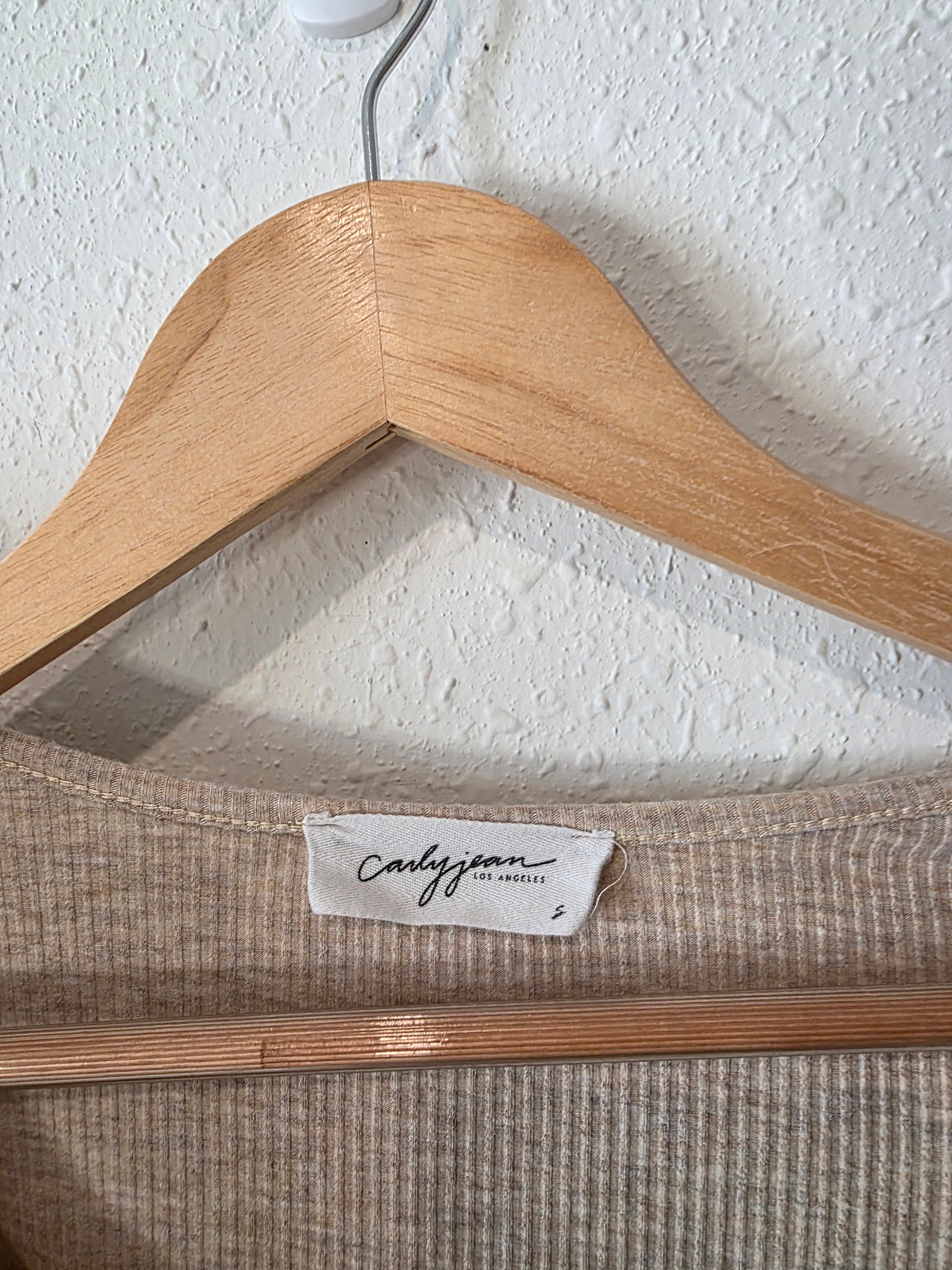 Carly Jean Ribbed Long Sleeve Top (S)